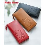 ファッション雑貨 ハローキティ HELLO KITTY 本革 ラウンドファスナー 長財布 婦人財布 ウォーレット ラウンド財布 (アクアカルダ 送料無料)