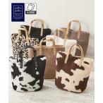 ショッピングもこもこ バッグ（鞄） polka polka ポルカポルカ ボア トート A4対応 ハンドバッグ カウ柄 ヒョウ柄 アニマル柄 アニマル もこもこ (アクアカルダ)