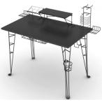 Atlantic Original Gaming Desk _ Carbon-Fiber Laminated Desktop, Heavy-Duty Steel-Wire Legs, Elevated Monitor Platform,