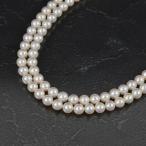 本真珠 ネックレス レディース 二連 パール 7mm〜7.5mm シルバー 白真珠 ジュエリー  アクトワン