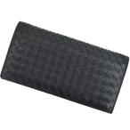 ボッテガヴェネタ 長財布 イントレチャート 二つ折り長財布 156819.V4651.1000 ファスナー付き長財布 ブラック レザー レディース メンズ アクトワン