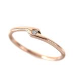 指輪 18金 レディース 5号 K18PG ピンクゴールド ピンキーリング ダイヤ 0.01ct 1.0g ファッションリング ジュエリー アクトワン