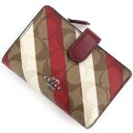 ショッピングコーチ 財布 コーチ 財布 レディース 二つ折り ミディアムコーナージップウォレット シグネチャー ダイアゴナルストライププリント C1417 窓付き アクトワン