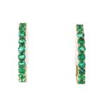 ショッピングイヤーカフ イヤーカフ イヤークリップ フープデザイン 18k 18金 イエローゴールド エメラルド 各0.15ct 両耳用 ジュエリー レディース アクトワン