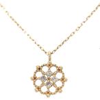  колье 10 золотой цветочный узор 40cm K10YG желтое золото diamond 0.03ct 0.6g дизайн колье ювелирные изделия женский akto one 