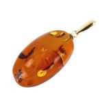  янтарь подвеска с цепью 1.5g K18YG палочки can ювелирные изделия женский akto one 