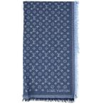  Louis Vuitton мужской палантин e высокий * монограмма * Esse n автомобиль ru хлопок 100% оттенок голубого M71618 бахрома палантин 70x200cmakto one 
