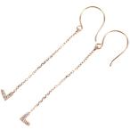  серьги 10 золотой женский K10PG розовое золото крюк серьги 0.4g diamond каждый 0.02ct длинные серьги Heart V дизайн обе уголок для ювелирные изделия akto one 