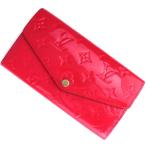 ルイヴィトン 財布 ポルトフォイユサラ ヴェルニ ピンク系 フラップ付き長財布 レディース アクトワン