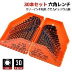 六角レンチ セット 30本組 ミリ インチ 両対応 ヘックスレンチ クロムバナジウム鋼 ブラックオキサイド 防錆 精密面取り 自転車 家具 組立 DI