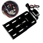  мотоцикл Harley номерная табличка черный эластичный складной LED свет боковой крепление 