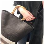 かごバッグ ファッション カジュアル ショルダーバッグ PP織バッグ 黒