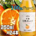 ジュース オレンジジュース 特別厳選果実果汁100％ 信州オレンジ250ml×24本 完熟