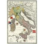 ショッピング古 ポスター 古地図 イタリア I.F.I  ポスター 50×70 MAPPA ITALIA CR001 縦長 アート インテリア