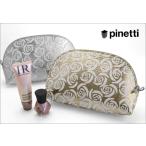 ポーチ PINETTI SOFIA LUNA ポーチ S 花柄 バラ メタリック 本革 レザーポーチ