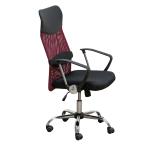 ショッピングオフィス オフィスチェア 肘付き椅子 デスクチェア 昇降式 メッシュハイバック チェア PUキャスター HAY-11(WN) ワインレッド