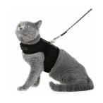 PETBEMO 猫 ハーネス リードセット 胸あて 抜けにくい m 反射テープ メッシュ素材 猫用 (m)