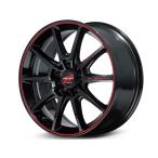 マルカサービス ＭＩＤ ＲＭＰレーシング Ｒ２５ ＰＬＵＳ  ８Ｊ-１８ ５Ｈ １００ ＋４５ ブラック  ホイール ４本セット