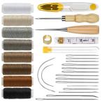 レザークラフト 29点セット 革工具セット 手縫い 裁縫工具 皮革工具 手作り DIY 針 手作り 革用 レザー 糸 紐 手縫い ザーツールセット