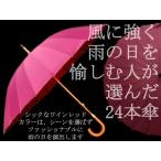 風にも強い傘 24本骨 ワインレッド