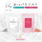 スプーン付 ( 選べるバスソルト 2.7kg 国産エプソムソルト/ヒマラヤ岩塩 ピンク ) 無香料 無着色 入浴剤 バスソルト ギフト 美容 健康 お風呂 温浴 スクラブ Y