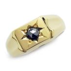 ブラックダイヤモンド 印台 メンズリング 0.287ct ローズカット 18金 K18 鑑別書付 ブラックダイヤ ダイヤモンド ダイヤリング メンズ リング 男性