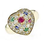 カラーストーン&amp;ダイヤモンド リング ダイヤ 1.14ct(Total) カラーストーン 0.56ct(Total) 18金 K18 保証書付 ダイヤモンドリング ダイヤリング 指輪 SP