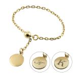 ショッピングイニシャル イニシャル チェーンリング (イニシャル刻印対応) 18金 K18 イエローゴールド ゴールド 保証書付 刻印 フリーサイズ 指輪 かわいい おしゃれ アクセサリー