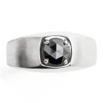 ブラックダイヤモンド メンズリング 0.6〜0.7ct ローズカット プラチナ Pt 鑑別書付 ブラックダイヤ ダイヤモンド ダイヤリング メンズ リング 男性