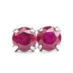 天然ルビー ピアス 0.25〜0.3ct(Total) ラウンドカット プラチナ Pt 保証書付 ルビー ルビーピアス 色石