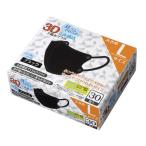 耳ゴムやわらか3D立体構造不織布マスク30枚入Lサイズ ブラック / 30枚入