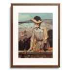 アルフレッド・ステヴァンス Alfred Stevens 「Young woman at the beach (or: Parisian with sea-landscape as backdrop).」