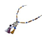 Yahoo! Yahoo!ショッピング(ヤフー ショッピング)【AFP】 ブルーメノウとガラスビーズのタッセルネックレス ne1-1512