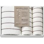 ナチュラルフェイス ボーダー バスタオル＆フェイスタオル2P ベージュ SDGS1040E