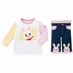 ミキハウス Tシャツ＆スパッツセット ピンク 14-1122-689 御祝 出産祝い
