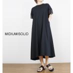 MIDIUMISOLID ミディウミソリッド Aライン半袖ロングワンピース ブラック レディース 2-15211752