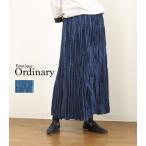 デニムマキシスカート ランダムプリーツ レディース Boutique Ordinary ブティークオーディナリー