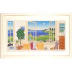 トーマス・マックナイト スポーツマンズスタディ 海 絵画 ゴルフ場 風景画 インテリア シルクスクリーン 版画 コレクション 新築祝い 開店祝い 新品額付き