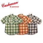 クッシュマン チェックプリントウエスタンシャツ コットン100% CUSHMAN 半袖シャツ 25477