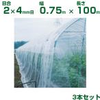 日本ワイドクロス 防虫ネット 防虫サンサンネット N3800 2×4mm目 0.75m×100m 透光率95% 3本入 (農業用)(園芸用)(農業資材)(家庭菜園)(防虫網)(75cm)