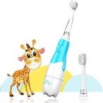 赤ちゃん電動歯ブラシ、音波幼児歯ブラシ、スマートLEDタイマー付きソニックテクノロジー搭載幼児用歯ブラシ0〜3歳児向け（青い）
