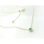 K18 ゴールド 0.08ct エメラルド ネックレス「Catenare - カテナーレカラー - 」18K 18金 YG WG PG イエローゴールド ホワイトゴールド ピンクゴールド ミル …