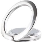 スマートフォン スマホリング シルバー ワイヤレス充電対応 落下防止 スタンド機能 角度調節可能 360°回転  安心設計 LEPLUS LP-SMRGQISV