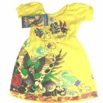 エドハーディー ワンピース 女の子 2-7才 半袖 ドレス/イエロー 5GJ121DBTR Ed Hardy Peasan Dress/BTR エド ハーディー EDHARDY 0007