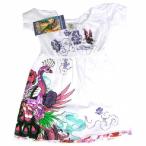 エドハーディー ワンピース 女の子 2-7才 半袖 ドレス/ホワイト 5GJ121DPEA Ed Hardy Girl's Flower Peacock Dress EDHARDY 0008