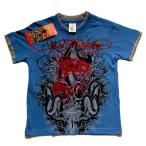 エドハーディー Tシャツ 男の子 女の子 半袖 2-6才 パンサー&スネーク/ブルー 5BU220DPNK EDHARDY 0065