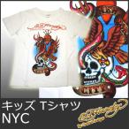 エドハーディー Tシャツ キッズ 男の子 女の子 2才-4才 半袖 丸首 NYC/ホワイト 白 エド ハーディー EDHARDY 正規品 キットソン KITSON 0140
