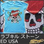 エドハーディー Tシャツ レディース EDHARDY USA ラブキル 1155 アメリカ 半袖 T チュニック スカル ドン 正規品