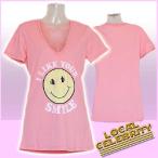 ローカルセレブリティ Tシャツ レディース 半袖 I Like Your Smile/ピーチ LOCAL CELEBRITY W600-LOC2261 Peach 激安 1005