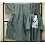 中古品　正絹　男物　真綿紬　結城紬　アンサンブル　着物　羽織　セット品　袷きもの　　25487　t